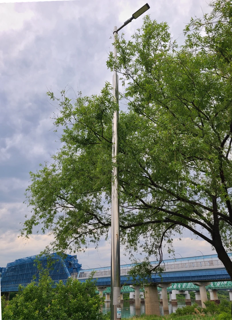 직선 폴형 가로등 실제 설치